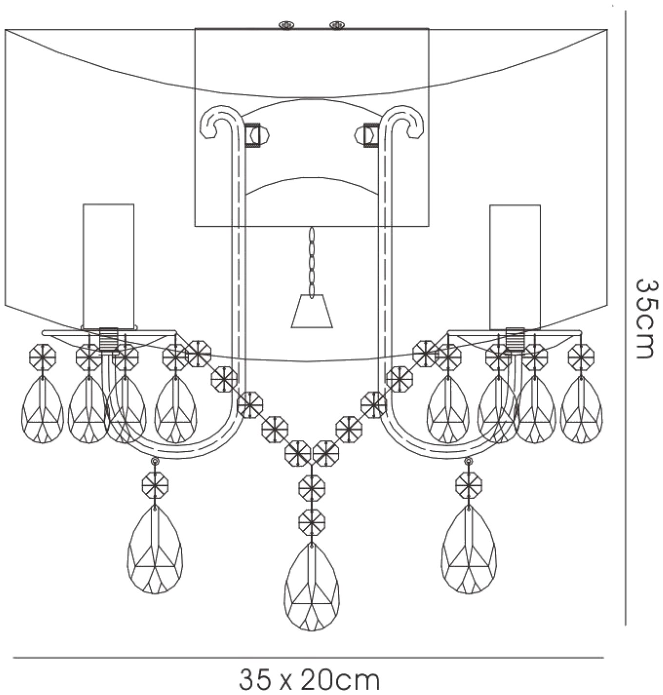 Olivia Polished Chrome-Ivory Cream Crystal Wall Lights Diyas Shaded Wall Lights